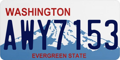 WA license plate AWY7153