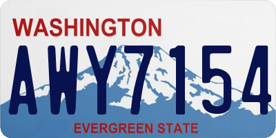 WA license plate AWY7154