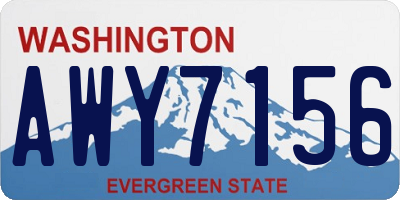WA license plate AWY7156