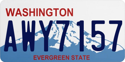 WA license plate AWY7157