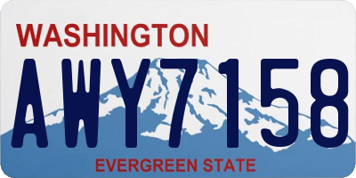 WA license plate AWY7158