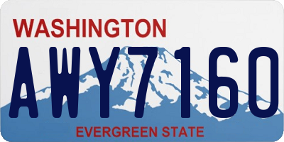 WA license plate AWY7160