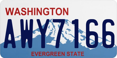 WA license plate AWY7166