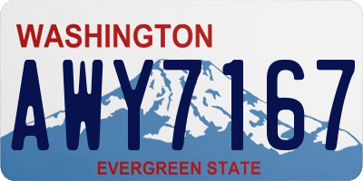 WA license plate AWY7167