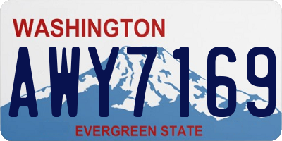 WA license plate AWY7169