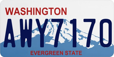 WA license plate AWY7170