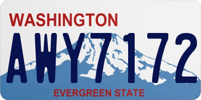 WA license plate AWY7172