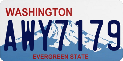 WA license plate AWY7179
