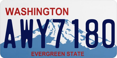 WA license plate AWY7180