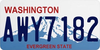 WA license plate AWY7182