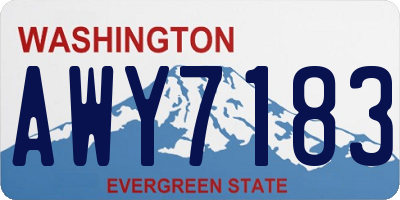 WA license plate AWY7183