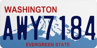 WA license plate AWY7184