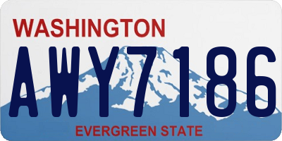 WA license plate AWY7186