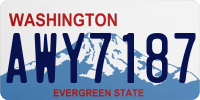 WA license plate AWY7187