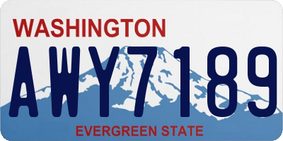WA license plate AWY7189