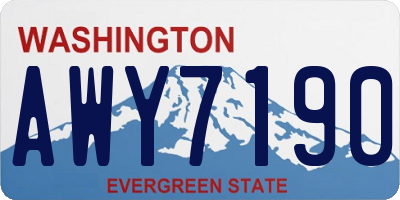WA license plate AWY7190