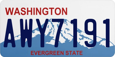 WA license plate AWY7191