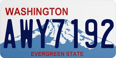 WA license plate AWY7192