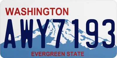 WA license plate AWY7193