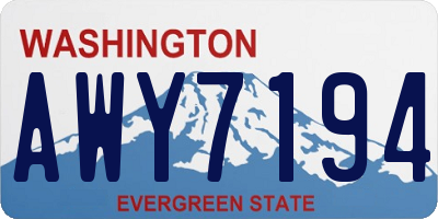 WA license plate AWY7194