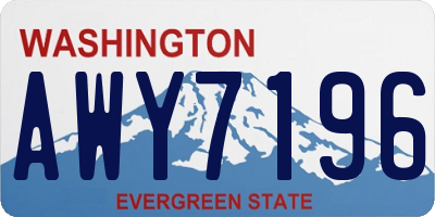 WA license plate AWY7196