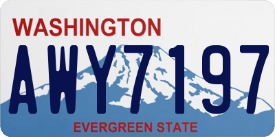 WA license plate AWY7197