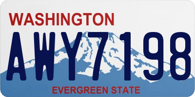 WA license plate AWY7198