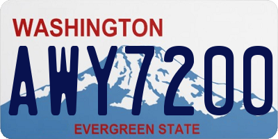 WA license plate AWY7200