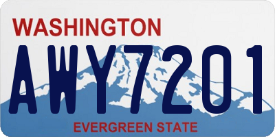 WA license plate AWY7201