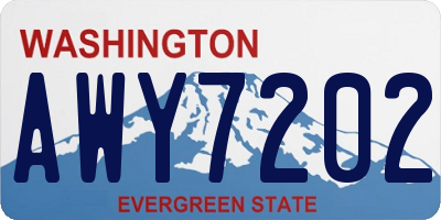 WA license plate AWY7202