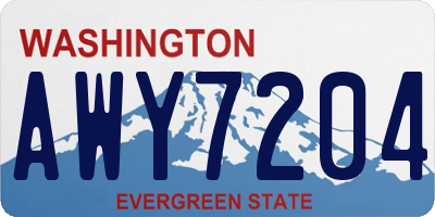 WA license plate AWY7204