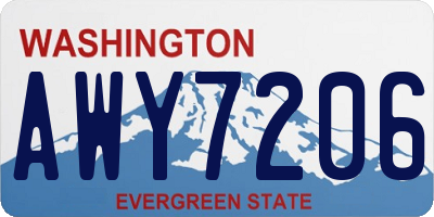 WA license plate AWY7206