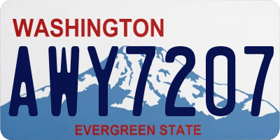 WA license plate AWY7207
