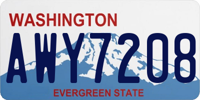 WA license plate AWY7208