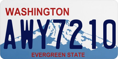 WA license plate AWY7210