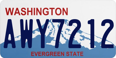 WA license plate AWY7212