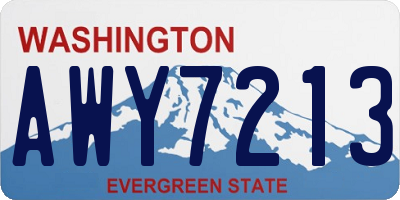 WA license plate AWY7213