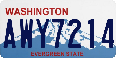 WA license plate AWY7214