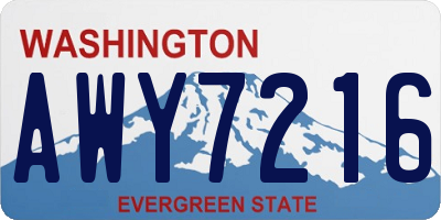 WA license plate AWY7216