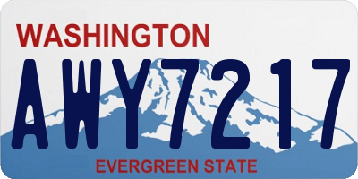 WA license plate AWY7217