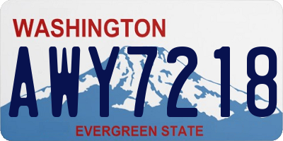 WA license plate AWY7218