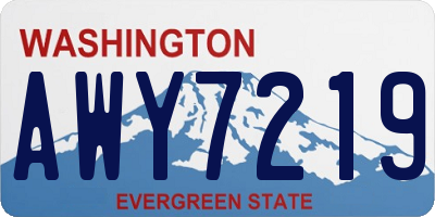 WA license plate AWY7219