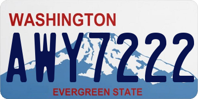 WA license plate AWY7222