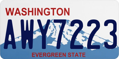 WA license plate AWY7223