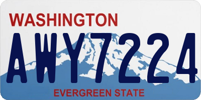 WA license plate AWY7224