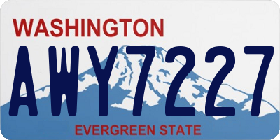 WA license plate AWY7227