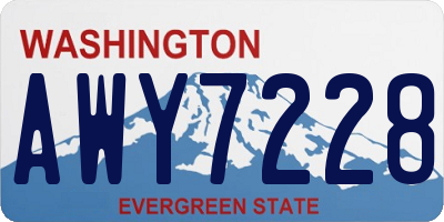 WA license plate AWY7228