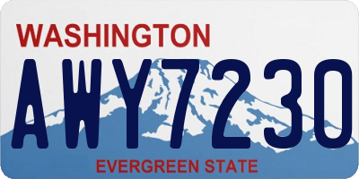 WA license plate AWY7230