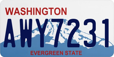 WA license plate AWY7231