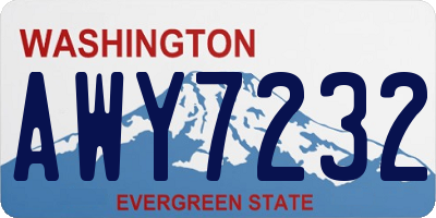 WA license plate AWY7232